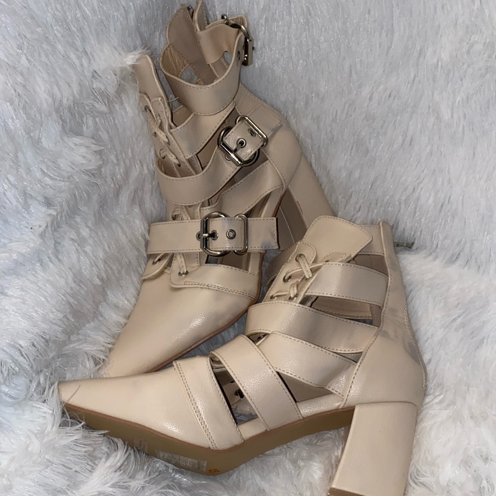 Tan Lace Up Heels